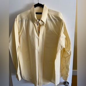 Bobby Jones yellow/white gingham classic long sleeve shirt. XL
